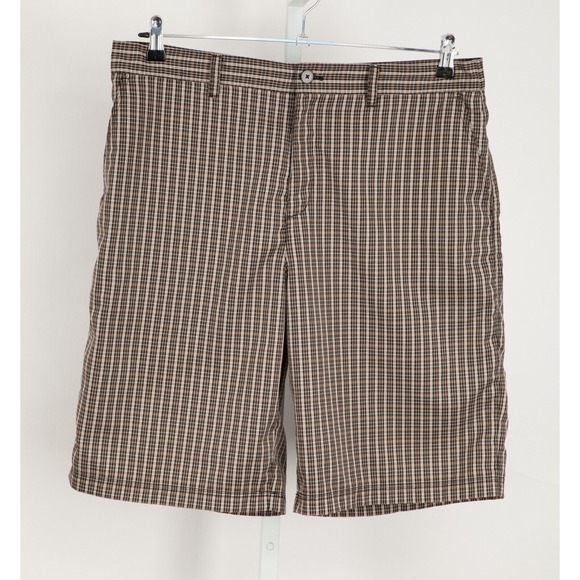 adidas Other - Adidas Shorts Mens 36 Brown Plaid Flat Front Golf